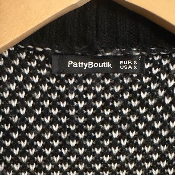 PattyBoutik Black & White Cardigan Size Small - Picture 3 of 3